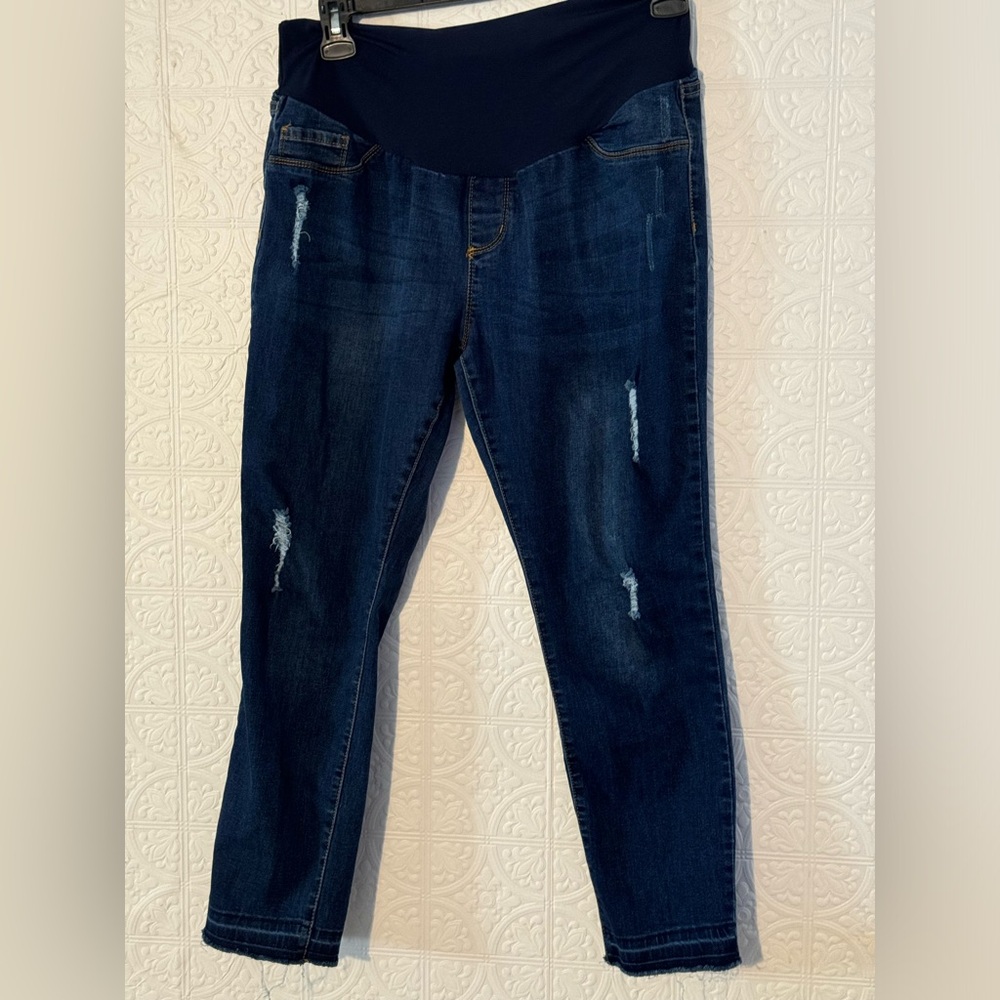 S.O.N.G Maternity distressed Jeans | Tummy Support | Size XL